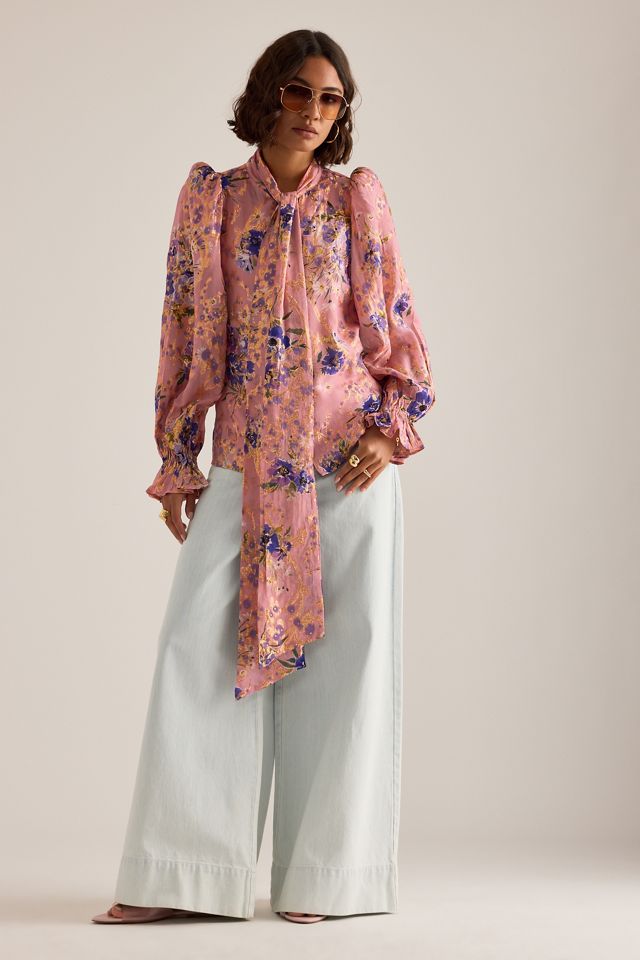 Queens of Archive Camicetta Lucy Lurex con Dettaglio Sciarpa #1