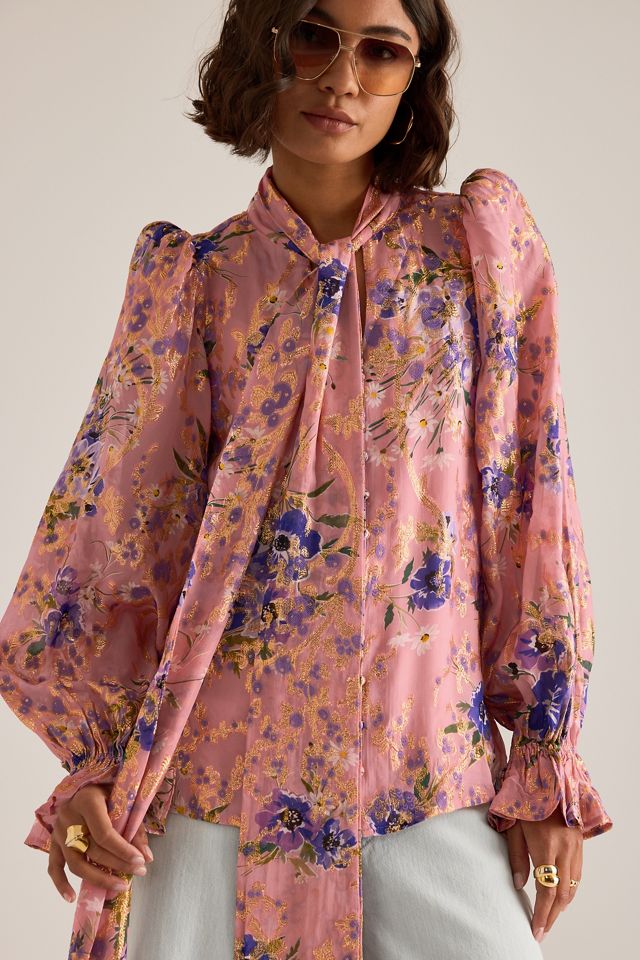 Queens of Archive Camicetta Lucy Lurex con Dettaglio Sciarpa #2