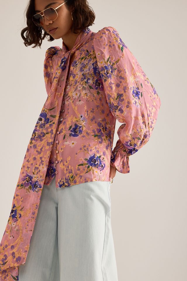 Queens of Archive Camicetta Lucy Lurex con Dettaglio Sciarpa #4