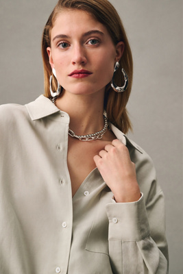 Shop Sophie Rue Wren Buttondown Shirt In Mint