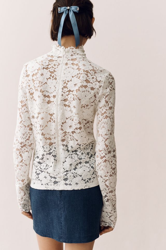 Elodie The Label Thea Sheer Lace Top | Anthropologie