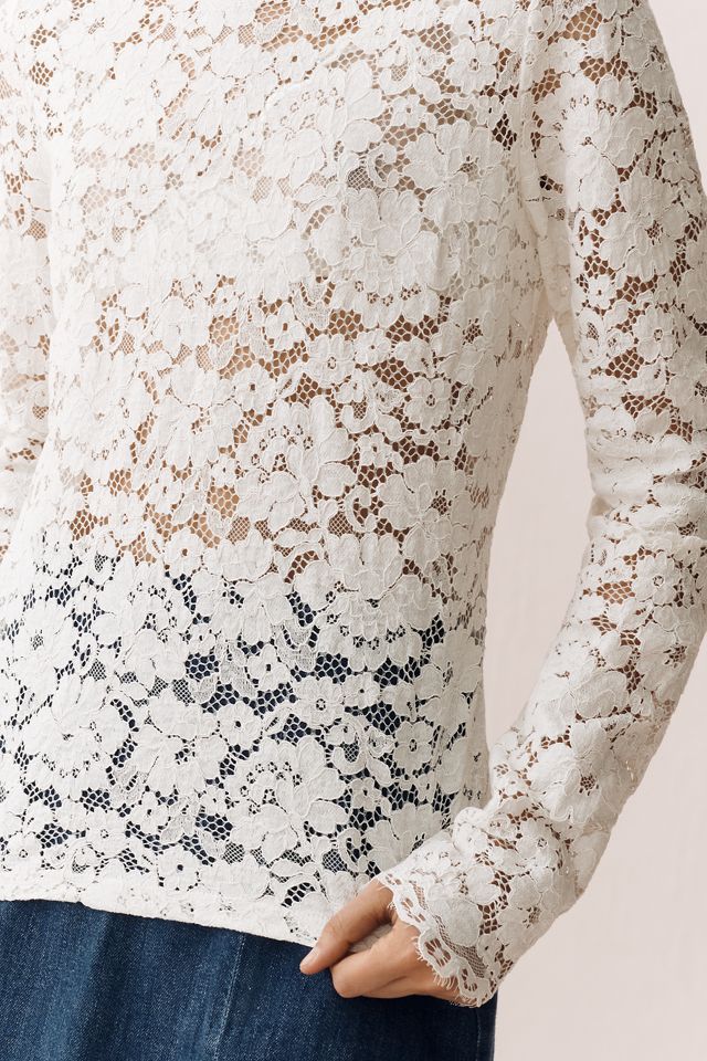 Elodie The Label Thea Sheer Lace Top | Anthropologie