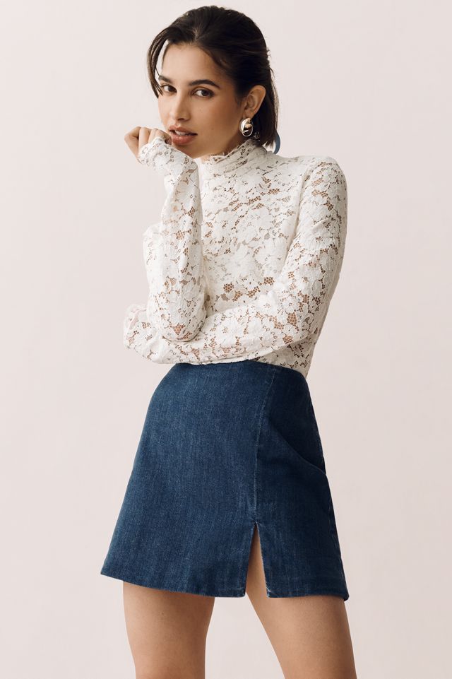 Elodie The Label Thea Sheer Lace Top | Anthropologie