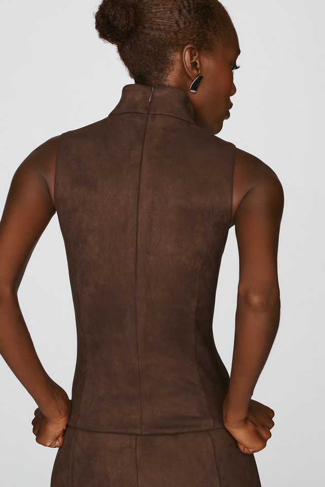 Elodie Faux-Suede Sleeveless Top  #1