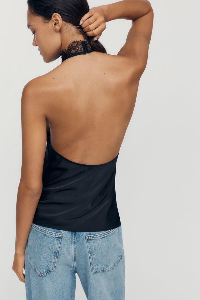 Elodie Linden Lace-Trim Halter Top #1