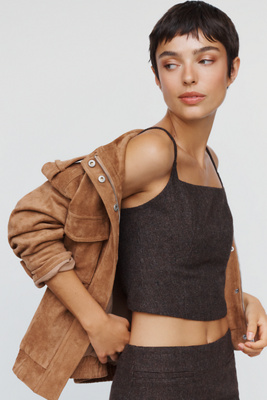 Elodie Perrin Wool Blend Tank Top In Gray