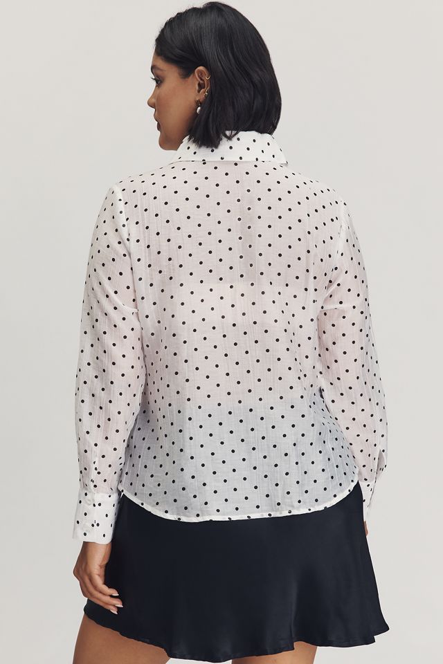Eloquii Plus Long-Sleeve Polka Dot Bow Blouse #3