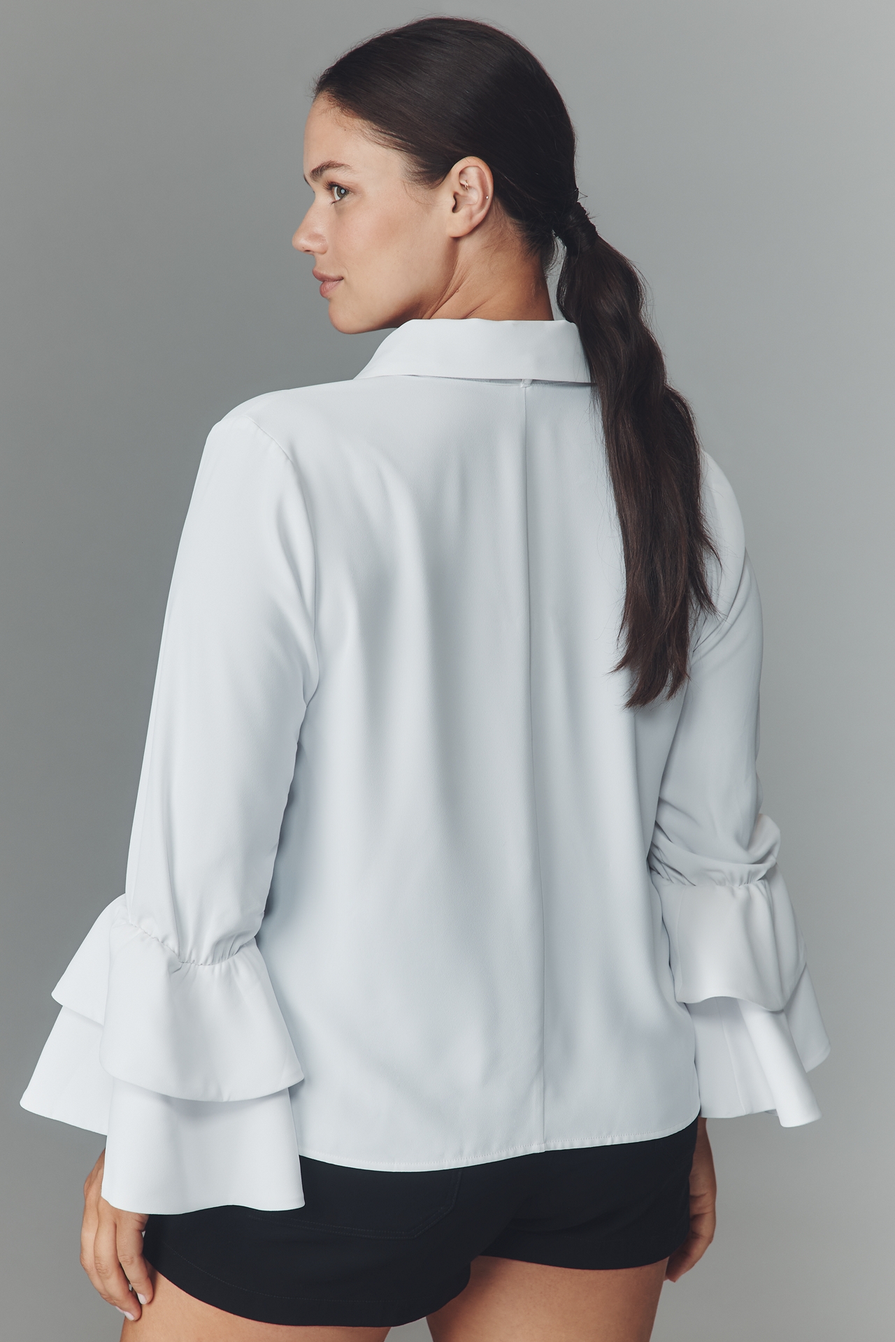 Eloquii Plus Ruffle-Sleeve Top