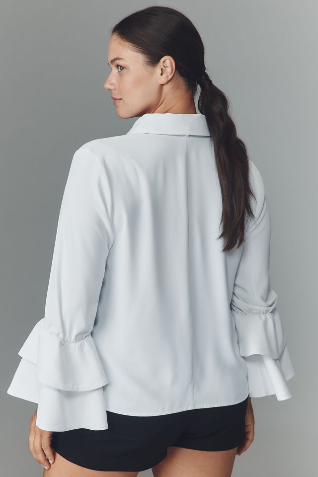 Eloquii Plus Ruffle-Sleeve Top #2