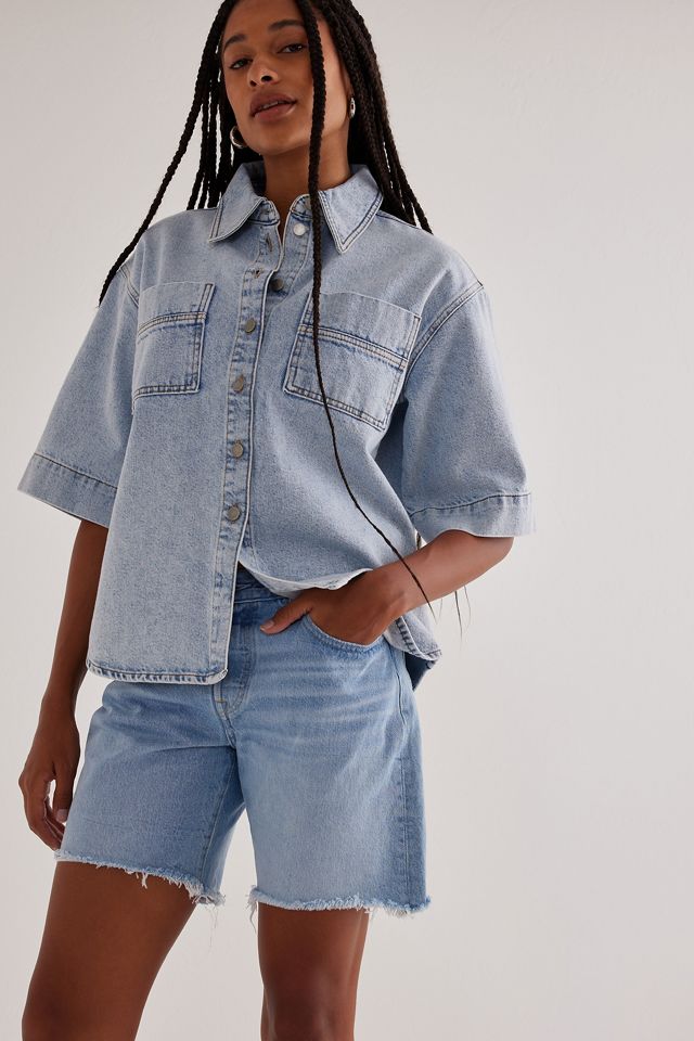 ALIGNE Giana Camicia Boxy Denim a maniche corte #3