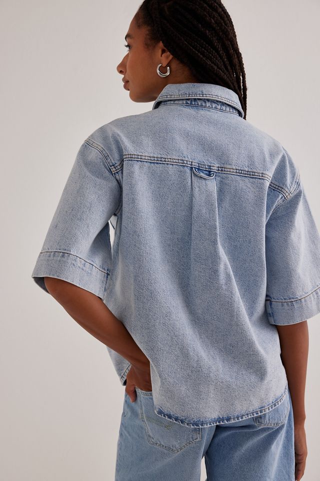 ALIGNE Giana Camicia Boxy Denim a maniche corte #5
