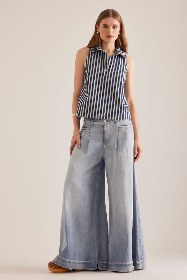 ALIGNE Peg Stripe Collared Sleeveless Top #2