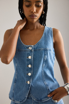 Haut en Denim Boutonné Ariella en taille: Uk 6 chez Anthropologie - ALIGNE - Modalova