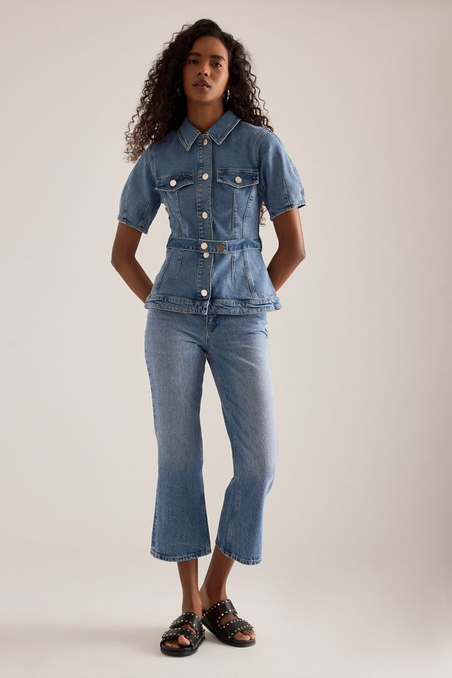 ALIGNE Camicia in Denim a Maniche Corte Jette #1