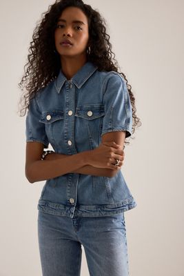 ALIGNE Chemise en jean Jette à manches courtes