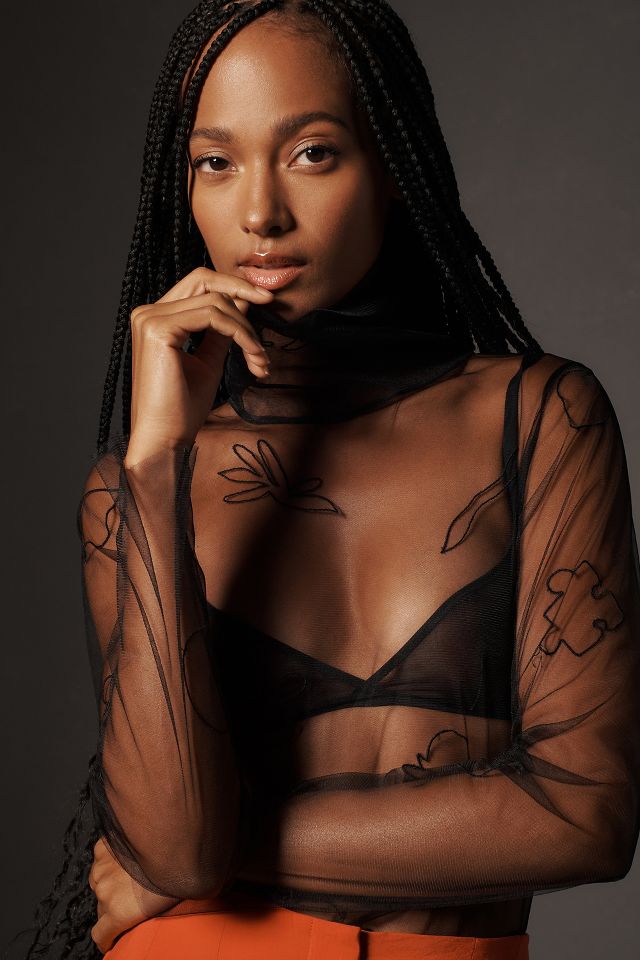 Sheer tulle top hot sale