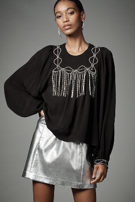 OLLARI RHINESTONE-EMBELLISHED BLOUSE 