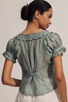 Pilcro Short-Sleeve Sheer Silky Blouse