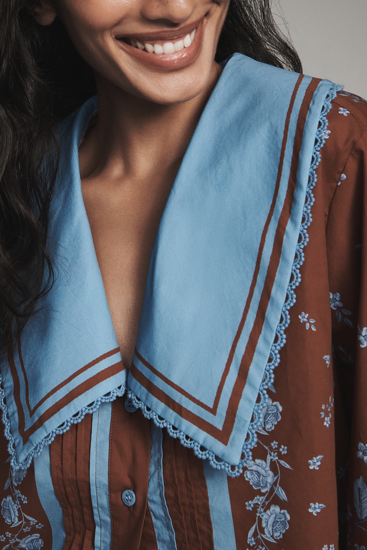 Farm Rio x Anthropologie Extreme Collar Blouse