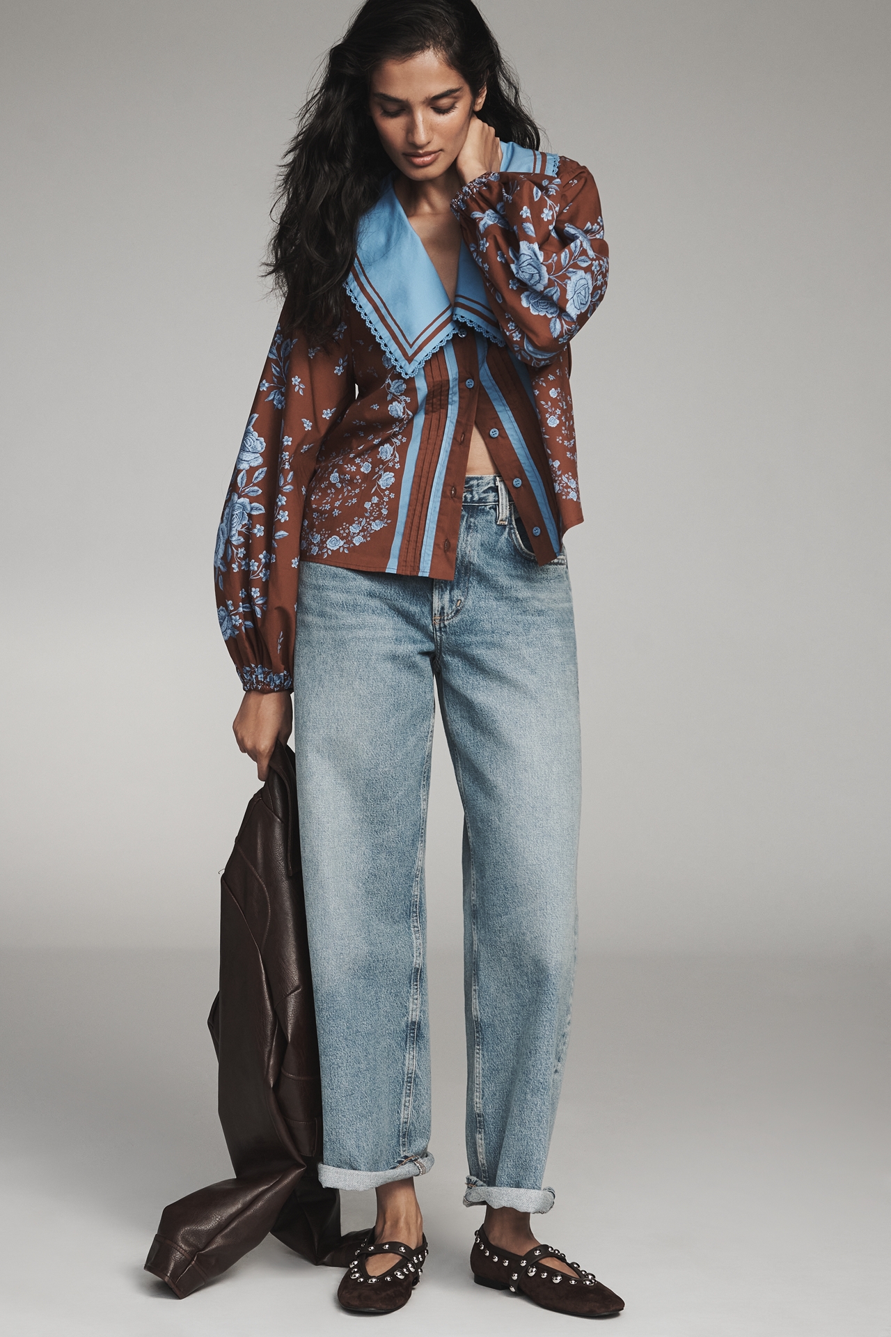 Farm Rio x Anthropologie Extreme Collar Blouse