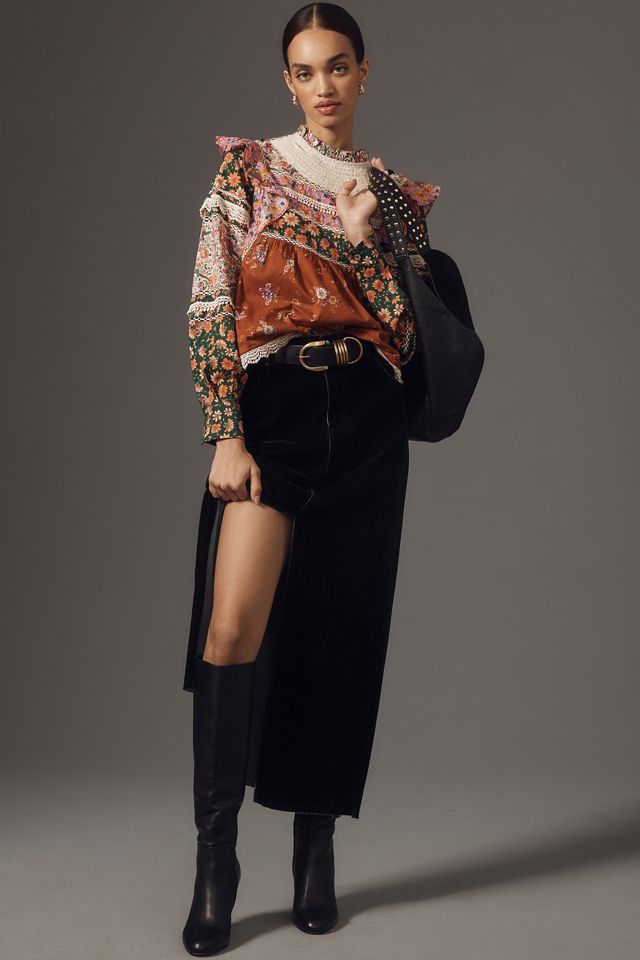 Farm Rio Lace-Bib Ruffle Blouse #2