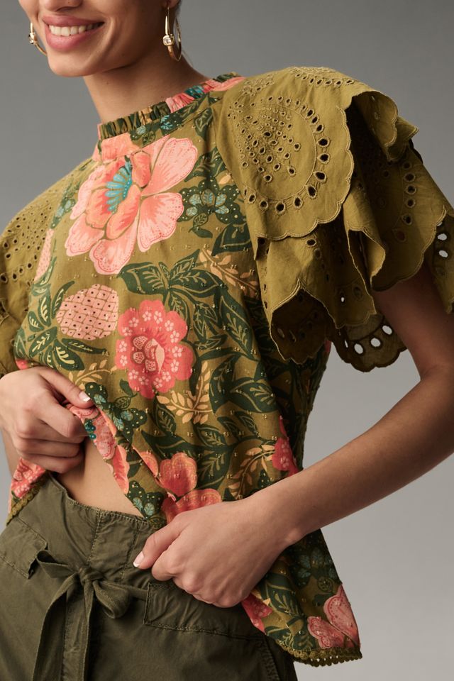 Farm Rio Eyelet Short-Sleeve Blouse #2