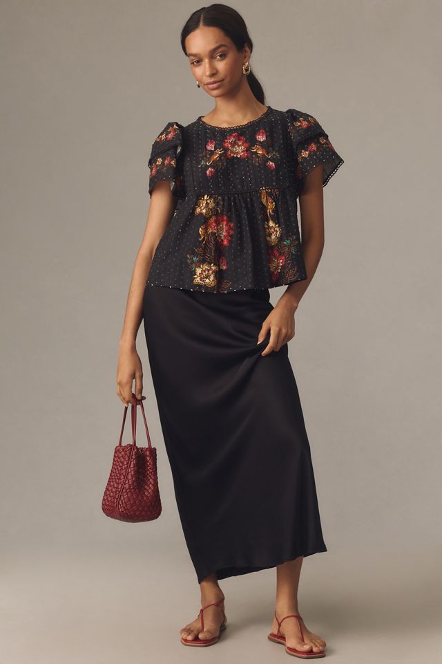 Farm Rio Flutter-Sleeve Textured Blouse #2