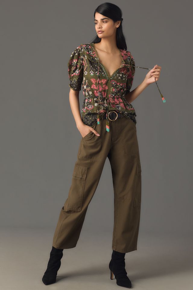 Farm Rio Puff-Sleeve Babydoll Blouse #1