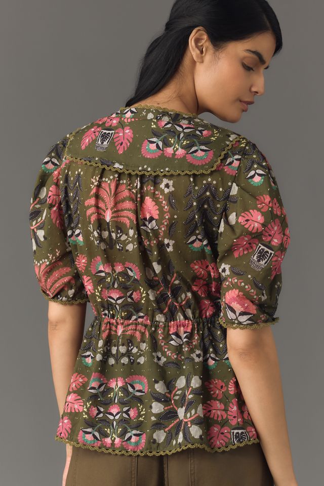 Farm Rio Puff-Sleeve Babydoll Blouse #2