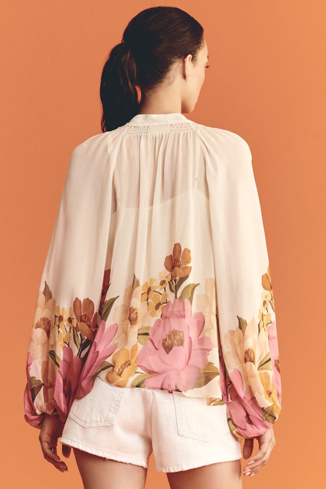 Farm Rio x Anthropologie Puff-Sleeve Boat-Neck Blouse #2