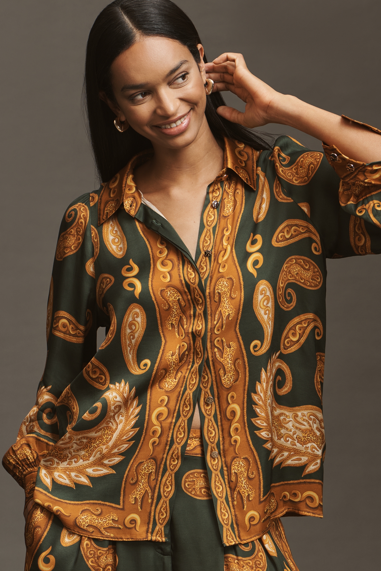 Farm Rio x Anthropologie Printed Buttondown Shirt