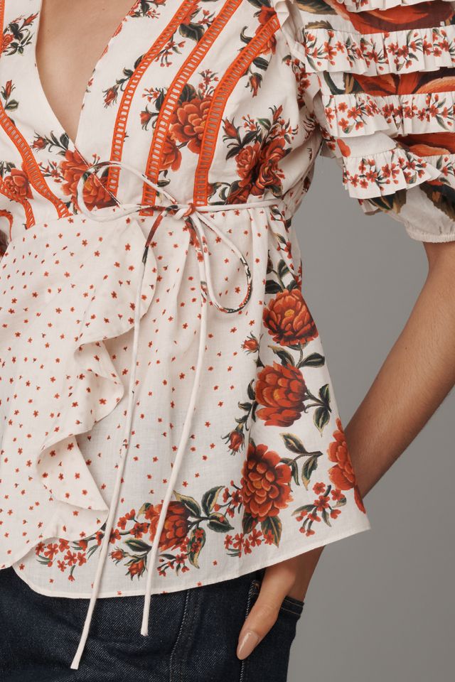 Farm Rio x Anthropologie Wrap Blouse #1