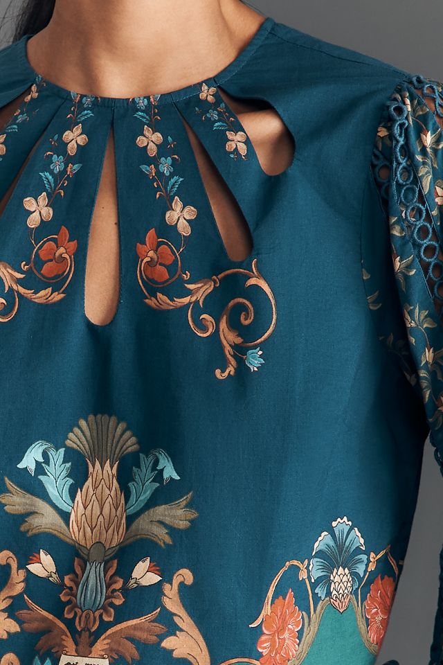 Farm Rio x Anthropologie Long-Sleeve Cut-Out Blouse #3
