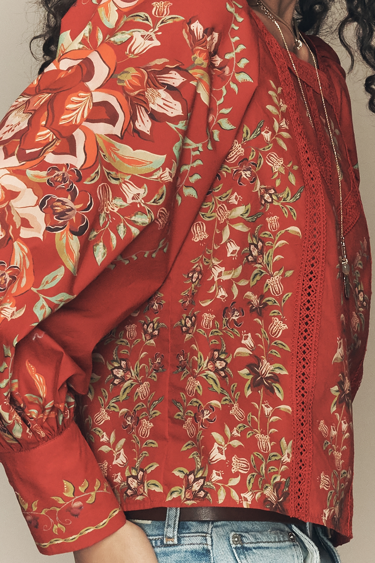 Farm Rio x Anthropologie Square-Neck Blouse