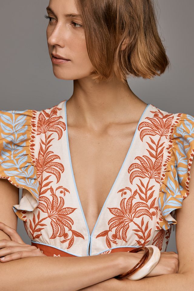 Farm Rio x Anthropologie Ruffled Sleeveless Peplum Top  #3