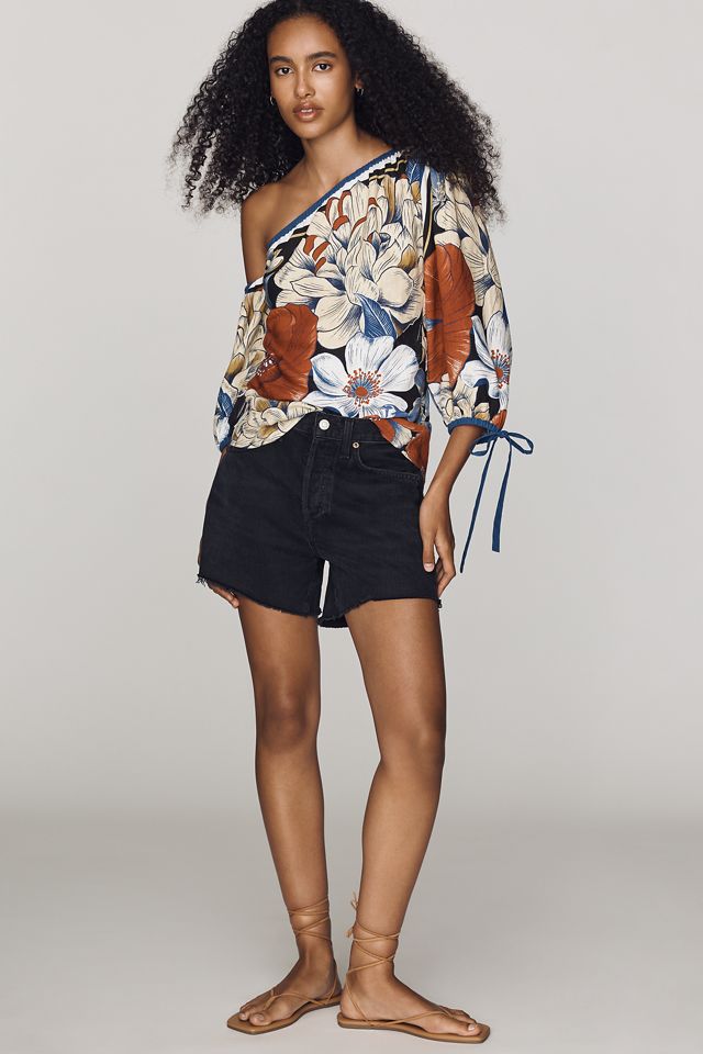 Farm Rio One-Shoulder Puff-Sleeve Blouse #2