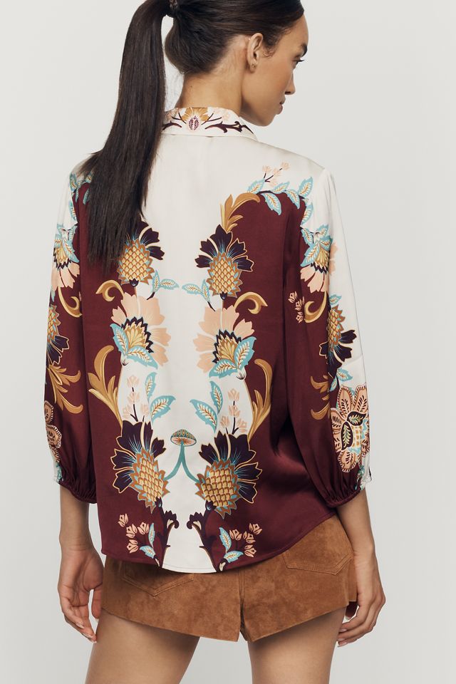 Farm Rio Tie-Front Long-Sleeve Top #1