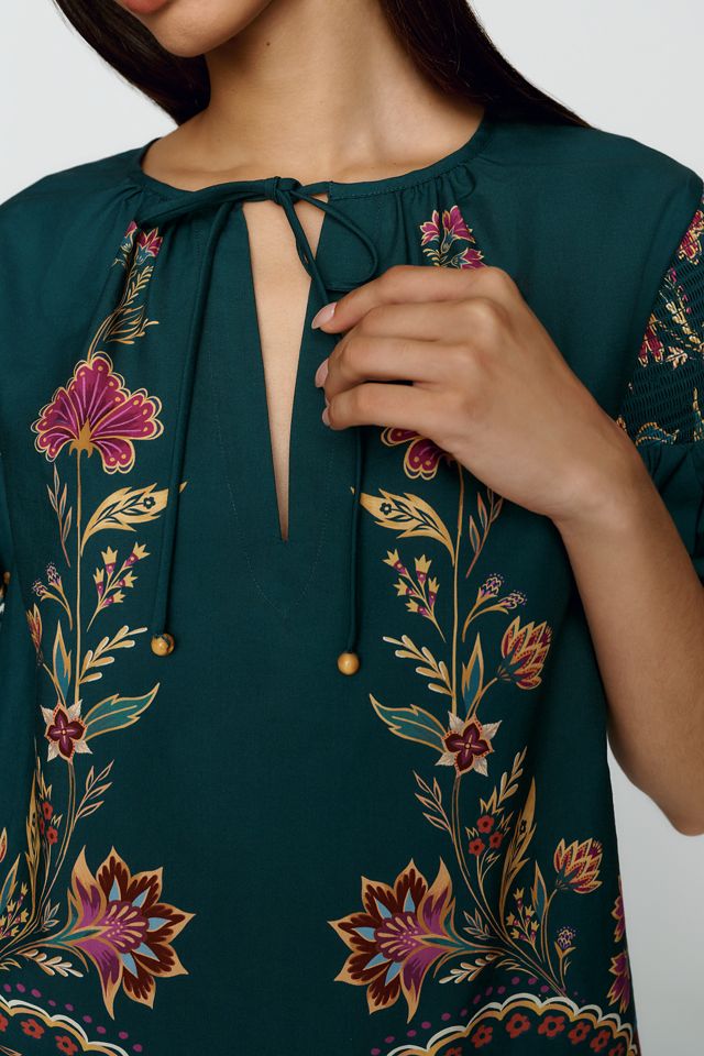 Farm Rio Cotton Blend Printed Puff Sleeve Blouse #2