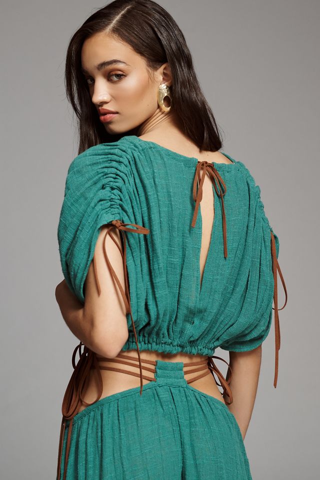 LACE The Label Linen Popover Top #1