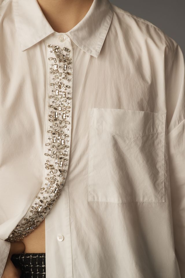 Essentiel Antwerp Hilver Embellished Placket Blouse #3
