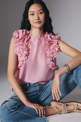 Honour Multi-Ruffle Silk Top