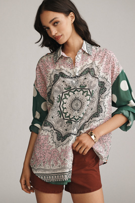 Essentiel Antwerp Printed Buttondown Blouse In Multi