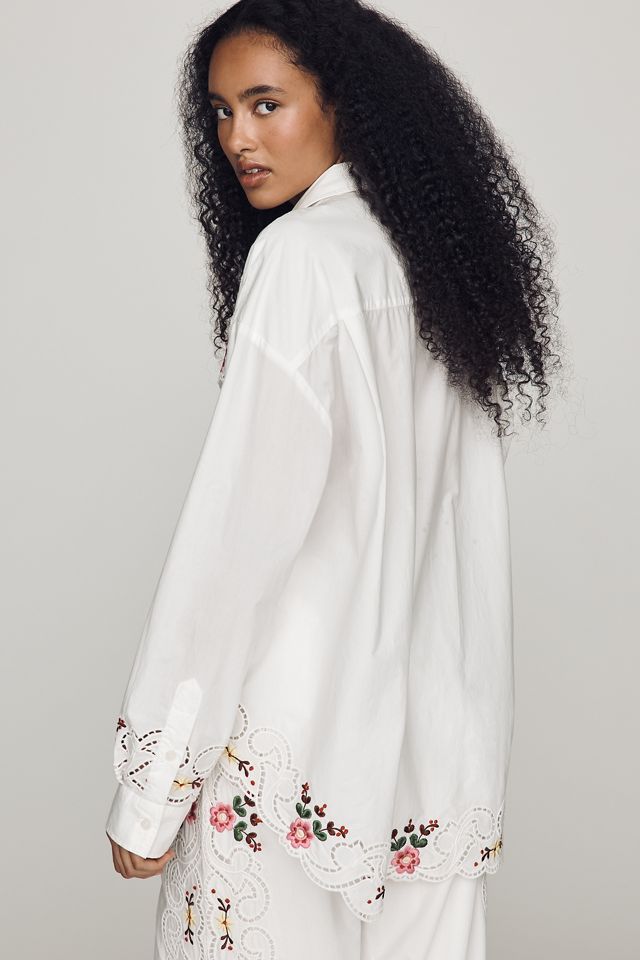 Essential Antwerp Jayme Embroidered Eyelet Buttondown Shirt #2