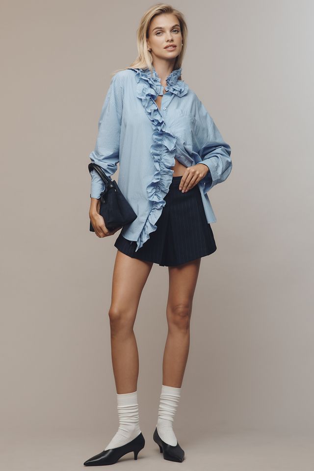 Essentiel Antwerp Ipojuca Ruffle Buttondown Shirt #4
