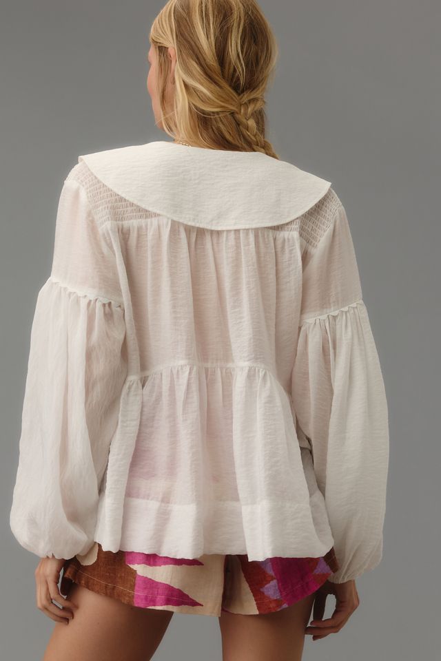 Maeve Long-Sleeve Tie-Front Top #2