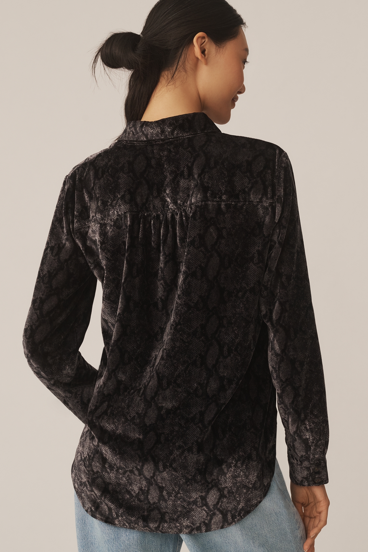 Hadley Velvet Relaxed Buttondown Shirt by Pilcro