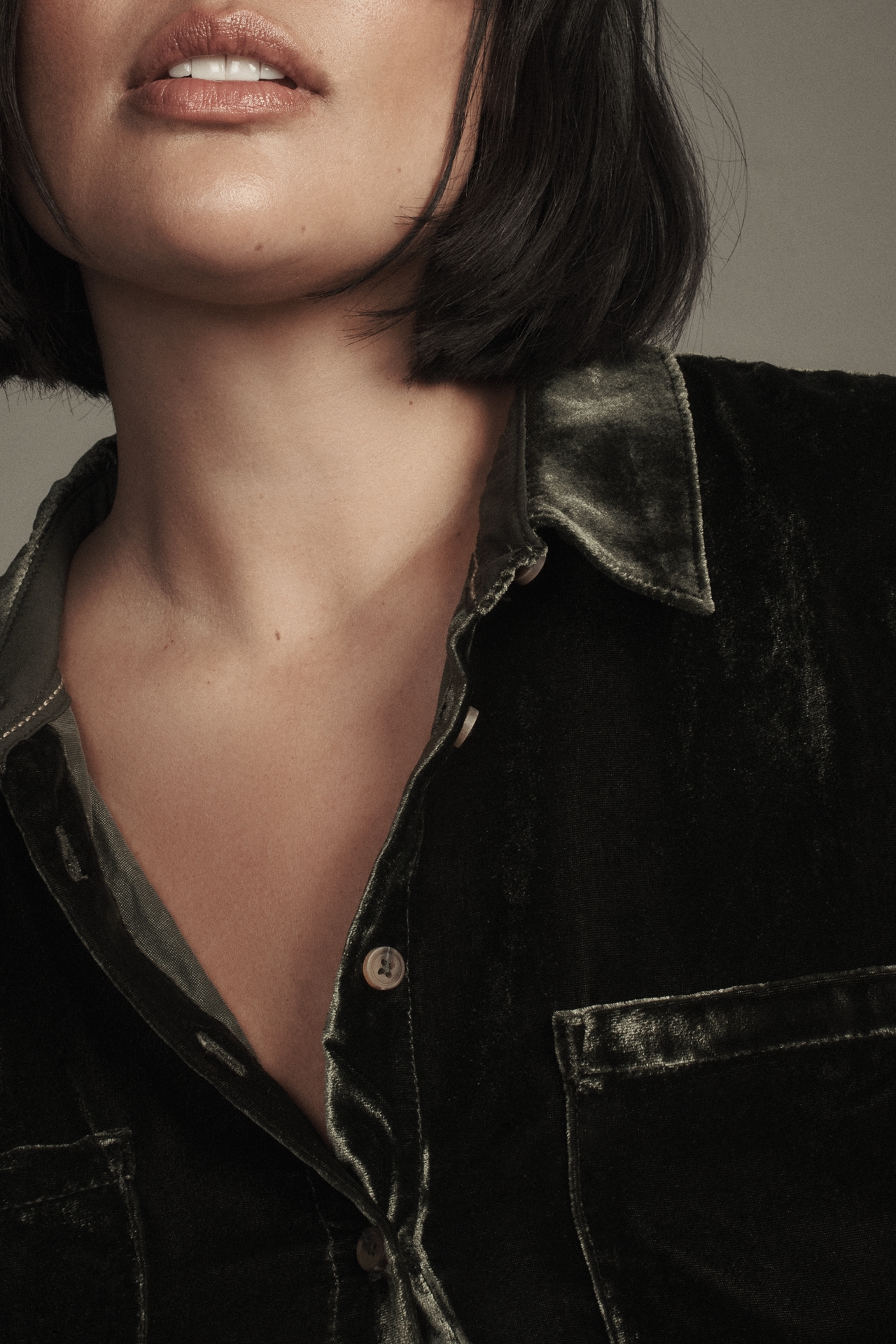 The Hadley Velvet Relaxed Buttondown Shirt by Pilcro