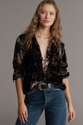 Pilcro Studded Denim Buttondown Shirt