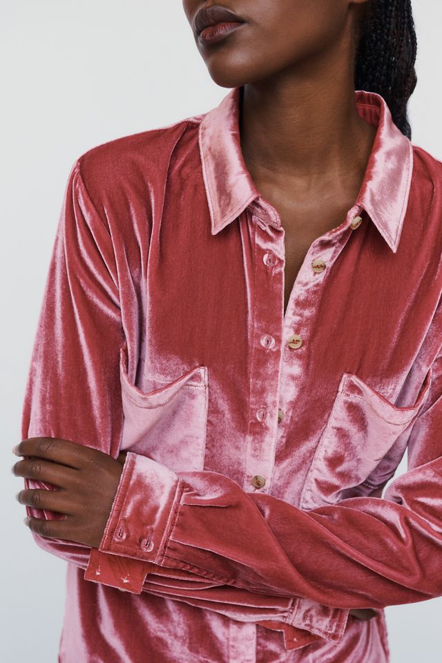 Pilcro Hadley Velvet Relaxed Buttondown Shirt #2