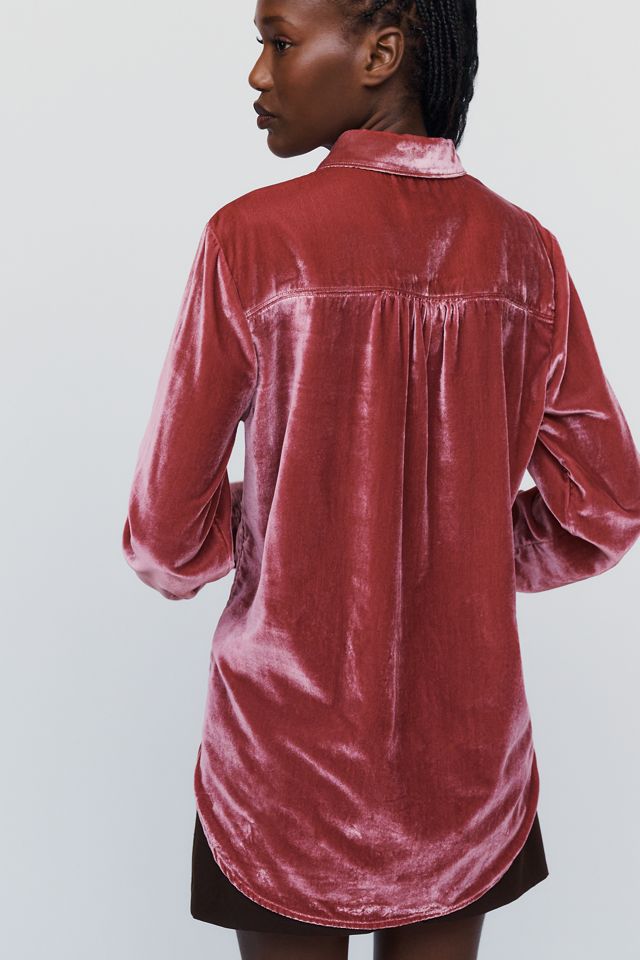 Pilcro Hadley Velvet Relaxed Buttondown Shirt #3